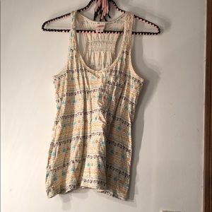 Floral tribal print racer back tank top